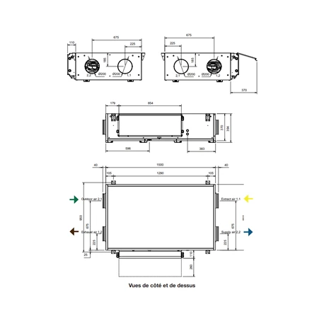 Aldes Centrale De Traitement D'air Plafonnier CX3060 Droit Avec échangeur à Contre-courant 6 Aldes Centrale De Traitement D'air Plafonnier CX3060 Droit Avec échangeur à Contre-courant – Image 4